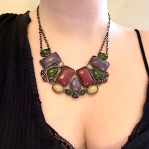 Liz Claiborne vintage colorful statement necklace